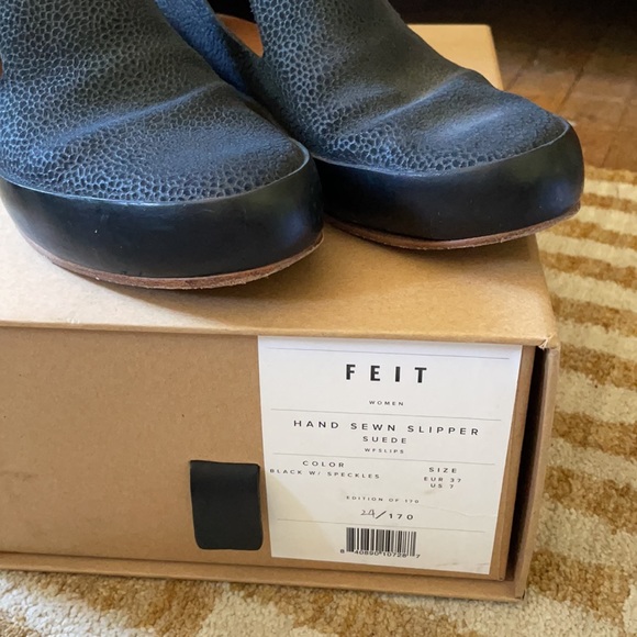 FEIT Hand Sewn Leather Suede Shoes Slipper Slide On 7 - Picture 4 of 7